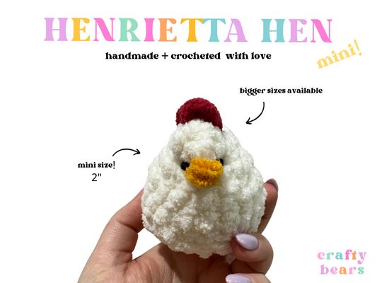 Henrietta Hen: Handmade Crocheted Plushie
