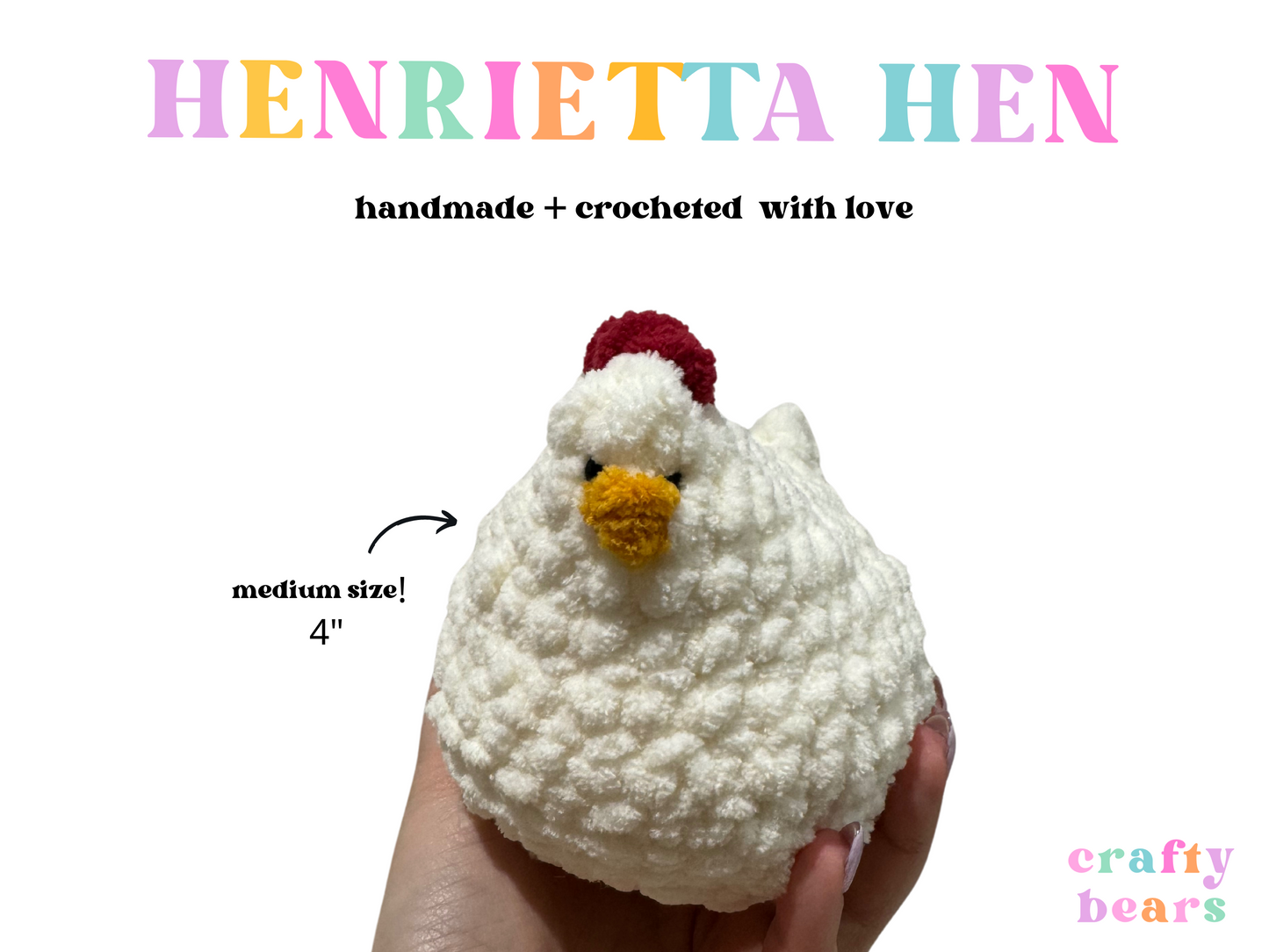 Henrietta Hen: Handmade Crocheted Plushie