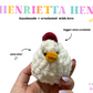 Henrietta Hen: Handmade Crocheted Plushie