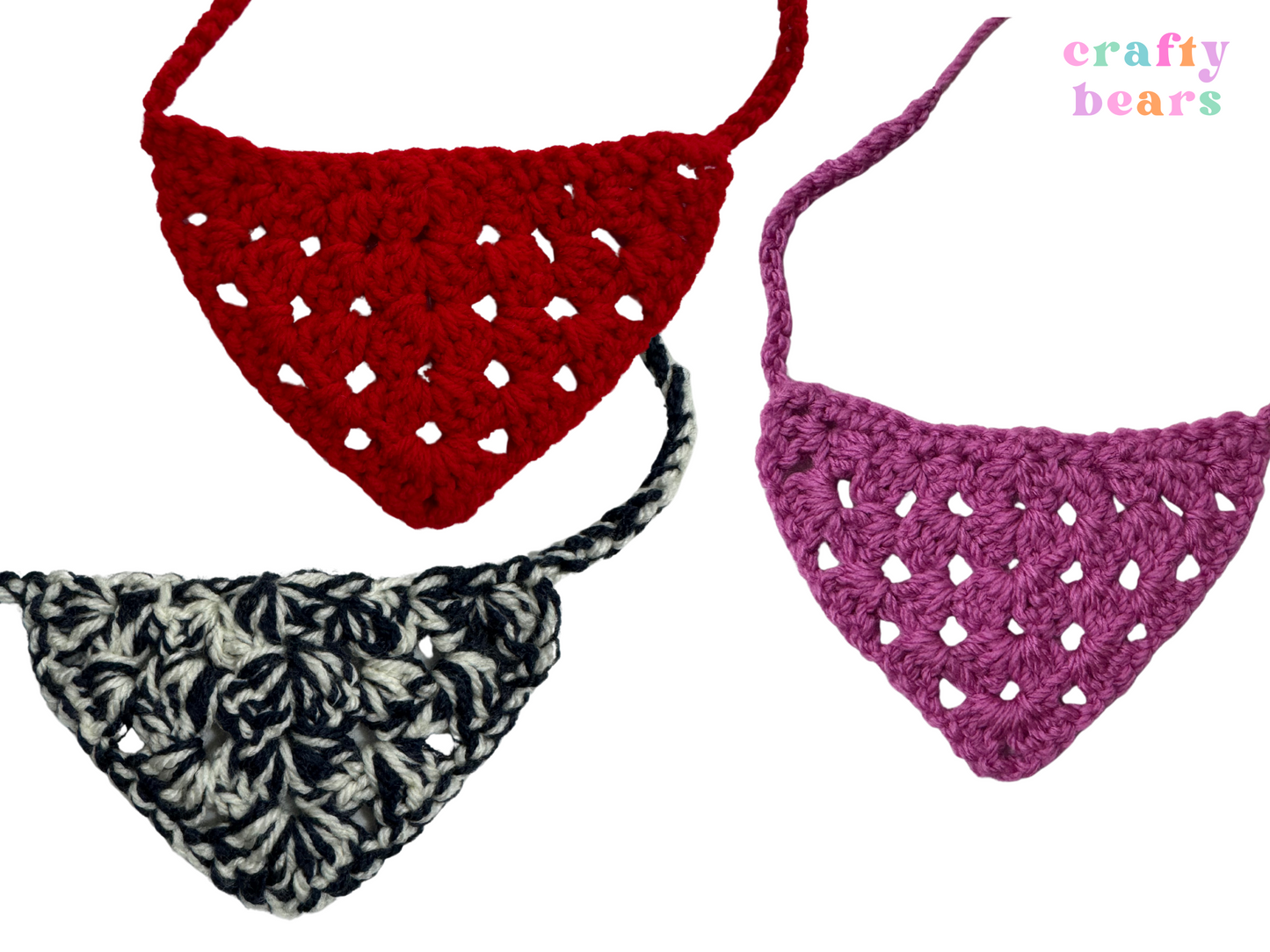 Handmade Crochet Pet Bandana - Stylish Accessory for Your Furry Friend
